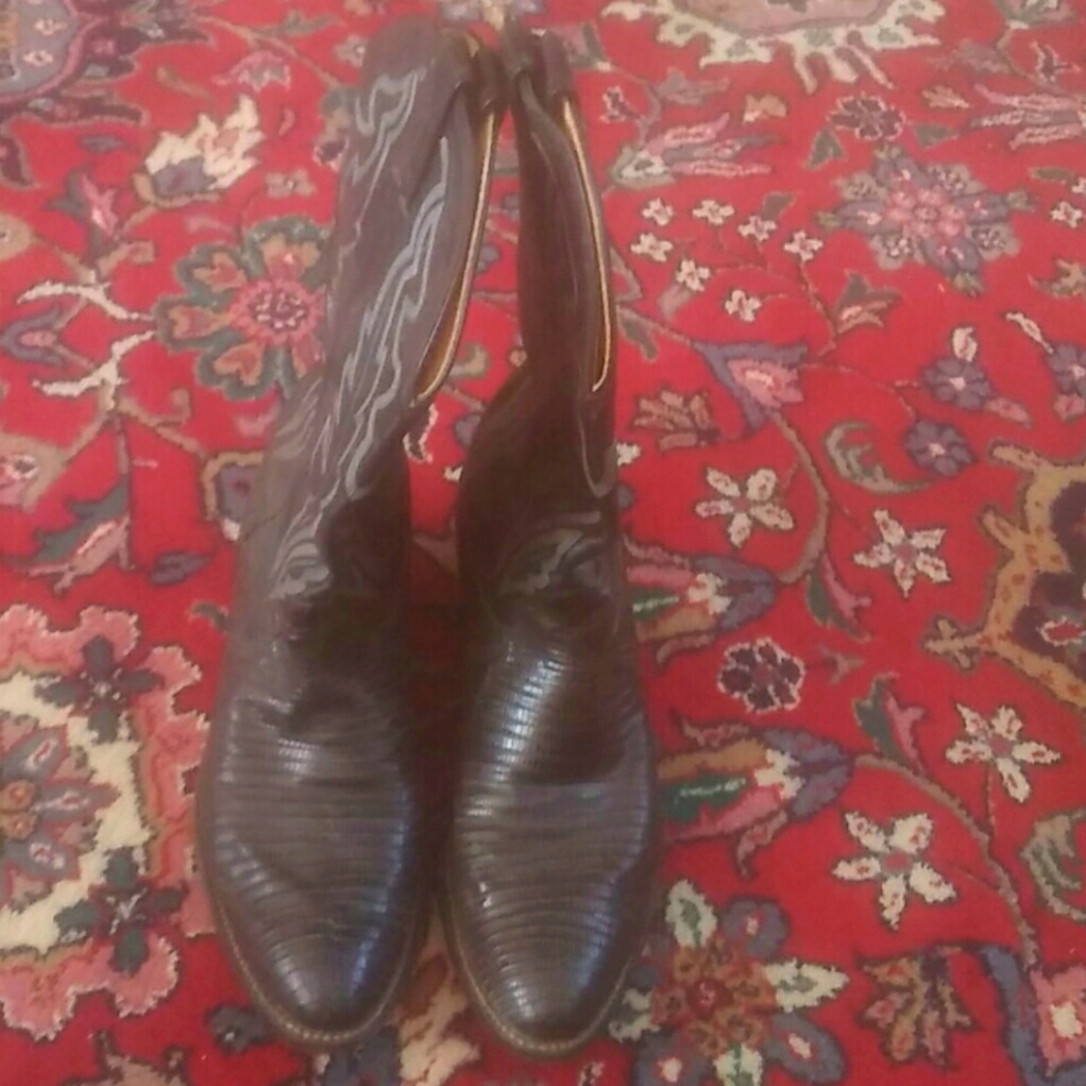 Black Justin 8313 men's exotic western boot